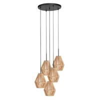 Steinhauer Hanglamp 5-lichtsRopex met rotan kappen - 4526ZW