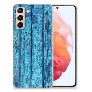 Samsung Galaxy S21 Bumper Hoesje Wood Blue