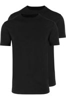 RAGMAN Regular Fit T-Shirt ronde hals Dubbel pak zwart, Effen - thumbnail