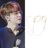 Ster stijl gebrandschilderd glas presbyope Myopic brillen ketting (goud)