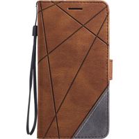 iPhone 12 Mini hoesje - Bookcase - Pasjeshouder - Portemonnee - Patroon - Kunstleer - Bruin