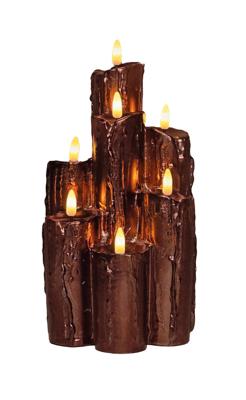 Druipkaars 7x3d vlam 25,5x15 cm brons - Annas collection