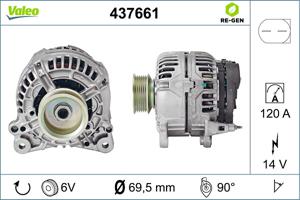 Dynamo / Alternator REMANUFACTURED PREMIUM VALEO, Spanning (Volt)14V, u.a. für VW