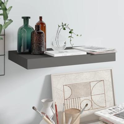 Wandschap zwevend 40x23x3,8 cm MDF hoogglans grijs