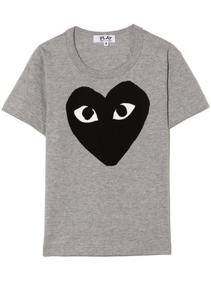 Comme Des Garçons Play Kids t-shirt à logo imprimé - Gris