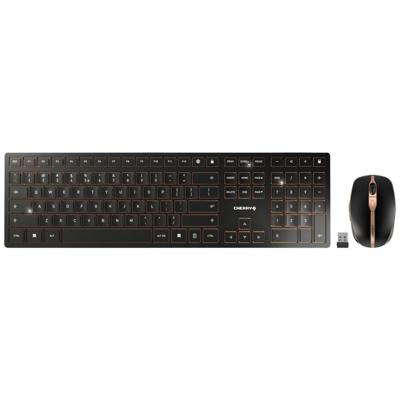 CHERRY JD-9100EU-2 Draadloos, Radiografisch Set met toetsenbord en muis QWERTY, US-Engels Zwart