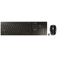 CHERRY JD-9100EU-2 Draadloos, Radiografisch Set met toetsenbord en muis QWERTY, US-Engels Zwart