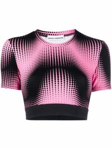 Rabanne t-shirt crop à imprimé graphique - Rose