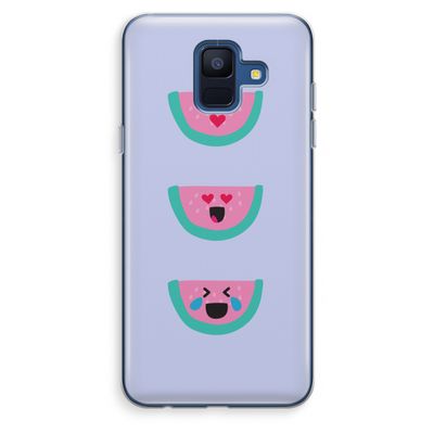 Smiley watermeloen: Samsung Galaxy A6 (2018) Transparant Hoesje