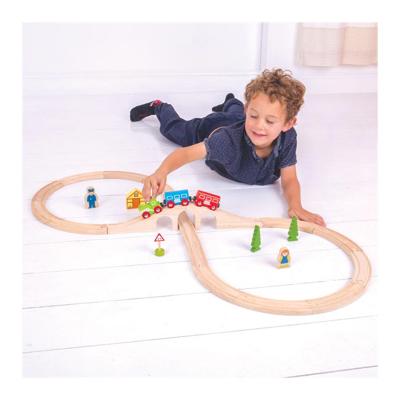 Bigjigs houten treinset, 26dlg.