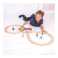Bigjigs houten treinset, 26dlg.