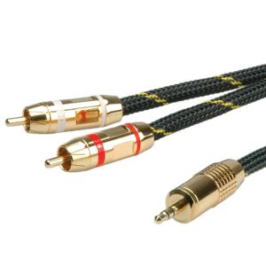 ROLINE GOLD audio aansluitkabel 3,5 mm stereo - 2x tulp, M/M, 10 m