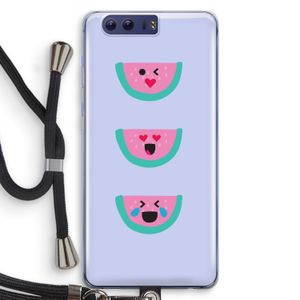 Smiley watermeloen: Honor 9 Transparant Hoesje met koord