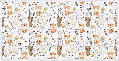 Herfst bospatroon dieren vinyl tapijt