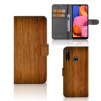 Samsung Galaxy A20s | Book Style Case | Donker Hout