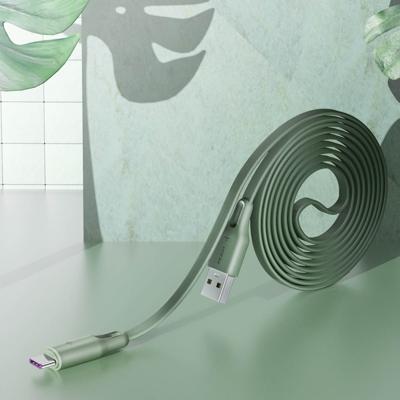 ROCK S1 5A USB-C/type-C opladen + gegevenssynchronisatie TPE platte vorm data kabel kabel lengte: 1M (bezoedelen)