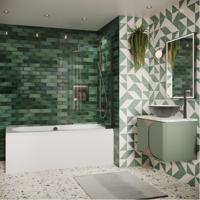 Crosswater Asura scharnierend badscherm - 90x150cm - leisteen AUBSTC0900
