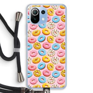 Pink donuts: Xiaomi Mi 11 Lite Transparant Hoesje met koord