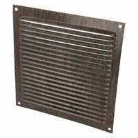 AMIG Ventilatierooster/muurrooster - 170 x 170mm - aluminium - wengehout look - schoepenrooster