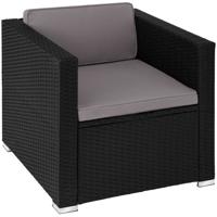tectake® - Wicker fauteuil Lignano - zwart - 404789 - thumbnail