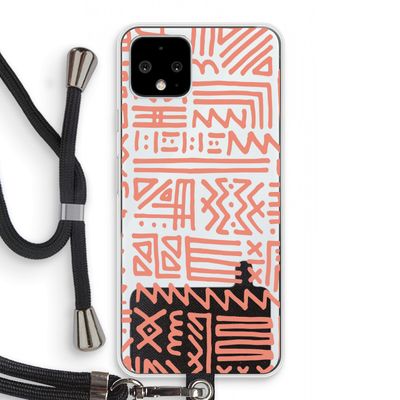 Marrakech Pink: Pixel 4 Transparant Hoesje met koord