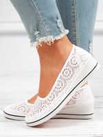 Comfortable Non-slip Hollow Lace Breathable Wedge Shoes - thumbnail