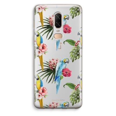 Kleurrijke papegaaien: OnePlus 6 Transparant Hoesje