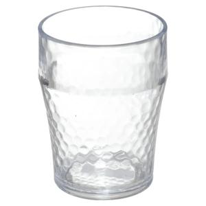 Onbreekbare drinkbekers - kunststof - transparant - 11 x 8 cm - gehamerde stijl - 400 ml