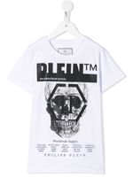 Philipp Plein Junior t-shirt à imprimé tête de mort - Blanc - thumbnail