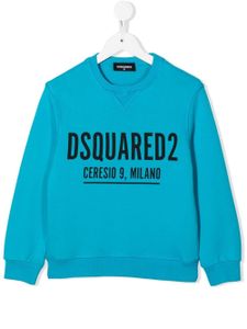 DSQUARED2 KIDS sweat en coton à logo imprimé - Bleu