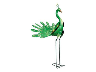 LIVARNO home Solar LED-decoratievogel (Pauw/groen)