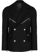 Balmain manteau zippé à boutonnière croisée - Noir