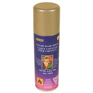 Haarverf/haarspray - goud - spuitbus - 125 ml - Carnaval   -