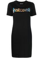 Just Cavalli robe à logo imprimé - Noir