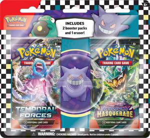 Pokemon TCG Booster 2-pack + Eraser (Gengar)