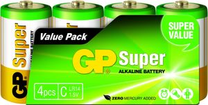 GP GP14A C Alkaline Super G-Tech batterij 1.5V (4 stuks)