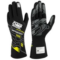 Kartinghandschoenen OMP MY2025 Geel Zwart FIA 8856-2018 - Maat: S