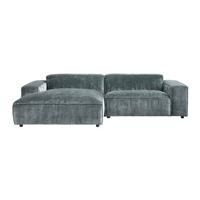 by fonQ Chunky Hoekbank met Chaise Longue Links - Teal - Rib - thumbnail