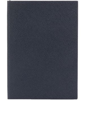 Smythson carnet embossé à logo - Bleu