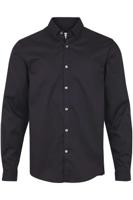 Lindbergh Slim Fit Overhemd zwart, Effen