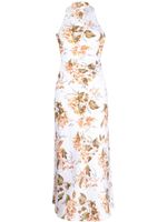 Reformation robe Casette à fleurs - Blanc