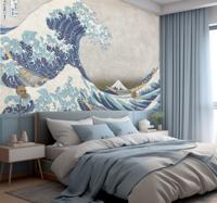 De Grote golf van Kanagawa oude stijl Fotobehang