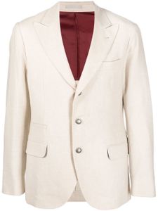 Brunello Cucinelli blazer cintré à simple boutonnage - Tons neutres