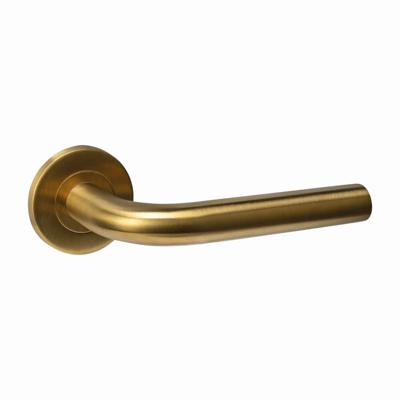 Intersteel DeurklinkQ 02 op rond rozet messing mat - 1314.102202