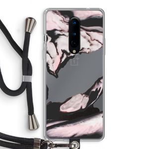 Roze stroom: OnePlus 8 Transparant Hoesje met koord