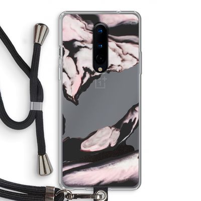 Roze stroom: OnePlus 8 Transparant Hoesje met koord