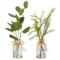 J-Line kunsttak in vaas groen 37 cm 2 assorti | 12 stuks