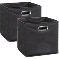 Set van 4x stuks opbergmand/kastmand 29 liter donkergrijs linnen 31 x 31 x 31 cm