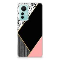 Xiaomi 12 Lite | TPU Hoesje | Zwart Roze Vormen