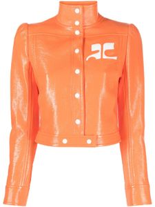 Courrèges veste crop en effet vinyle - Orange